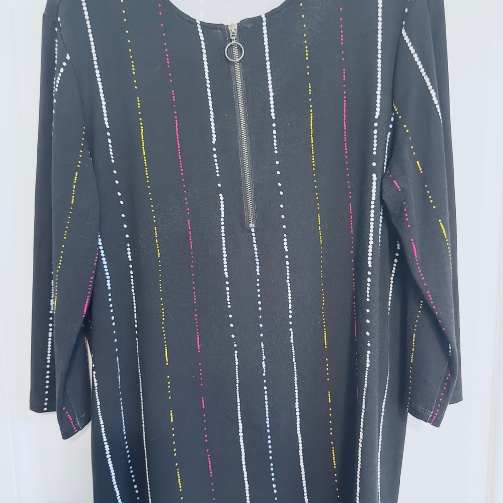 Black Dress with Multicolor Stripes